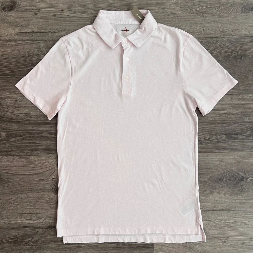 J.CREW Sueded Cotton Polo Shirt Mens Small Classic Fit Shell Pink Soft Casual